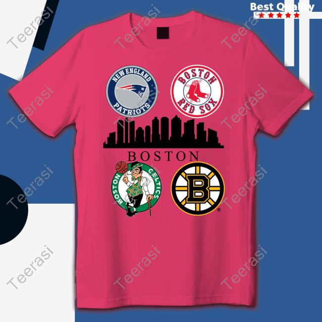 Boston Celtics Boston Bruins Boston Red Sox New England Patriots sports  quad circle logo 2023 T-shirt, hoodie, sweater, long sleeve and tank top